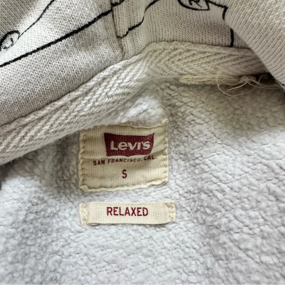 Levi's White Pullover Batwing‎ Hoodie Sweatshirt sz small